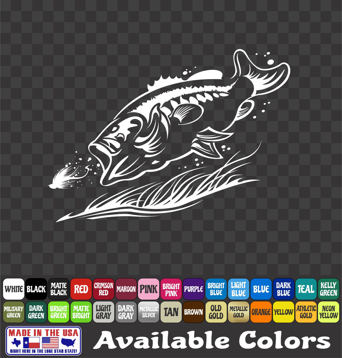 Largemouth Bass Jib Bait Vinyl Decal – Fishing & Angler Sticker