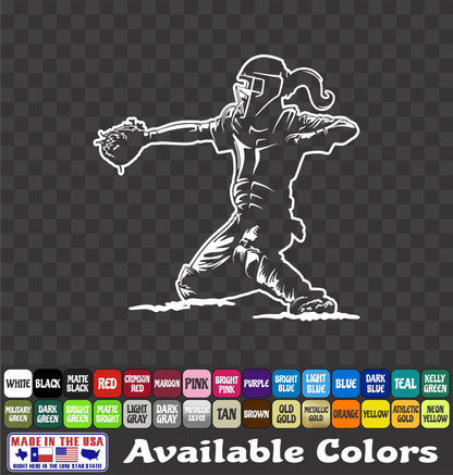 Baseball Softball Catcher Sticker Slugger Glove Vinyl Decal