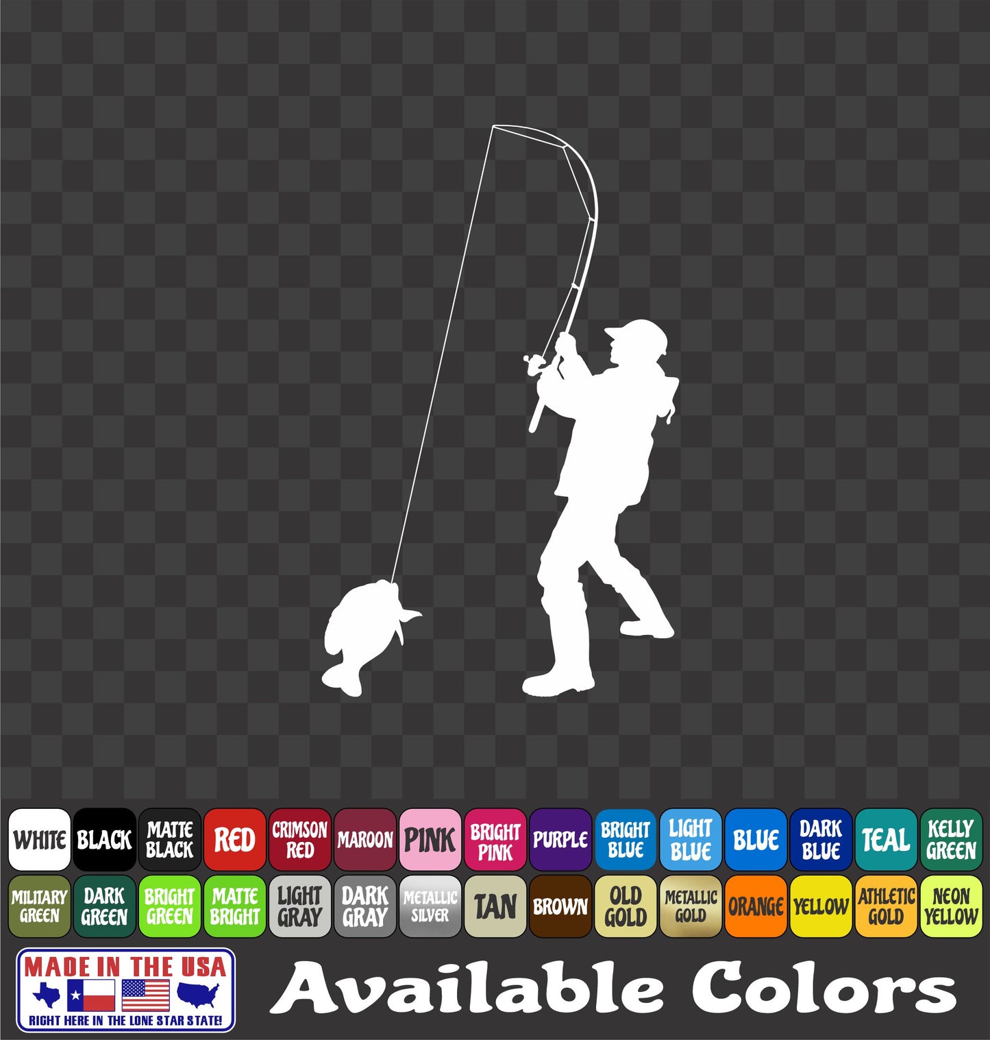 Crappie & Panfish Fisherman Vinyl Decal – Perch & Brim Fishing Sticker