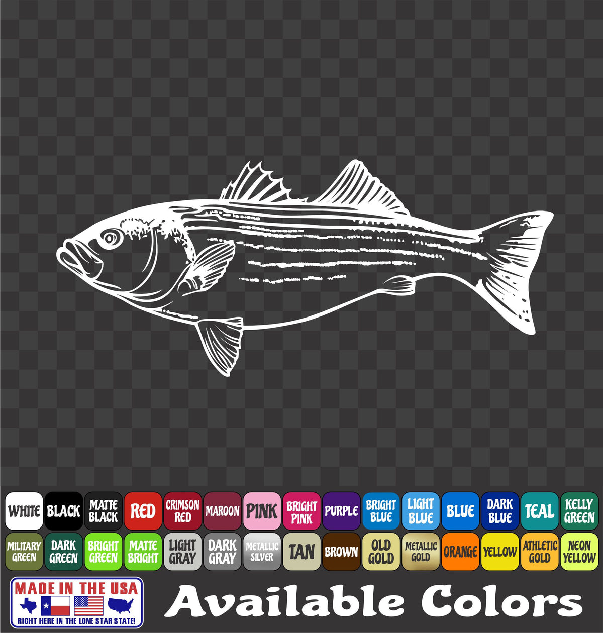 Striped Bass Surf Life Fishing Vinyl Decal – Striper Sticker