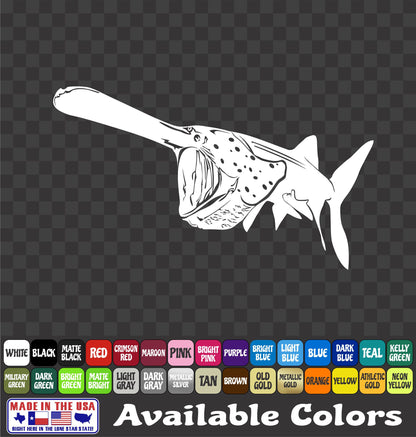 Spoonbill Paddlefish Vinyl Decal – Mississippi Fishing Sticker