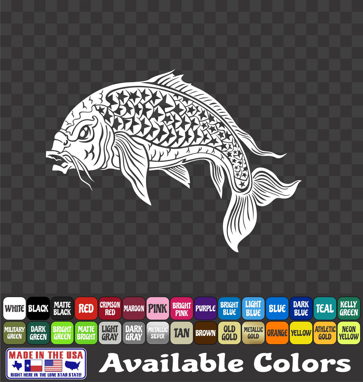 Patriotic Bowfishing Vinyl Decal – Carp Fishing Stars & Stripes