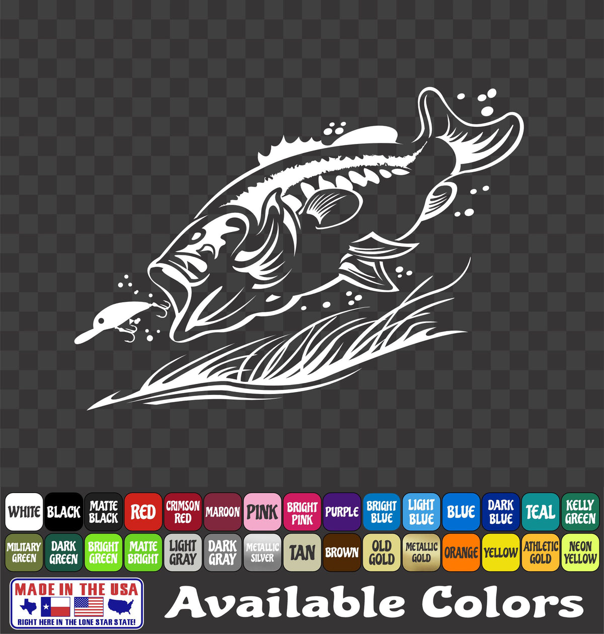 Largemouth Bass Crankbait Vinyl Decal – Fishing & Angler Sticker