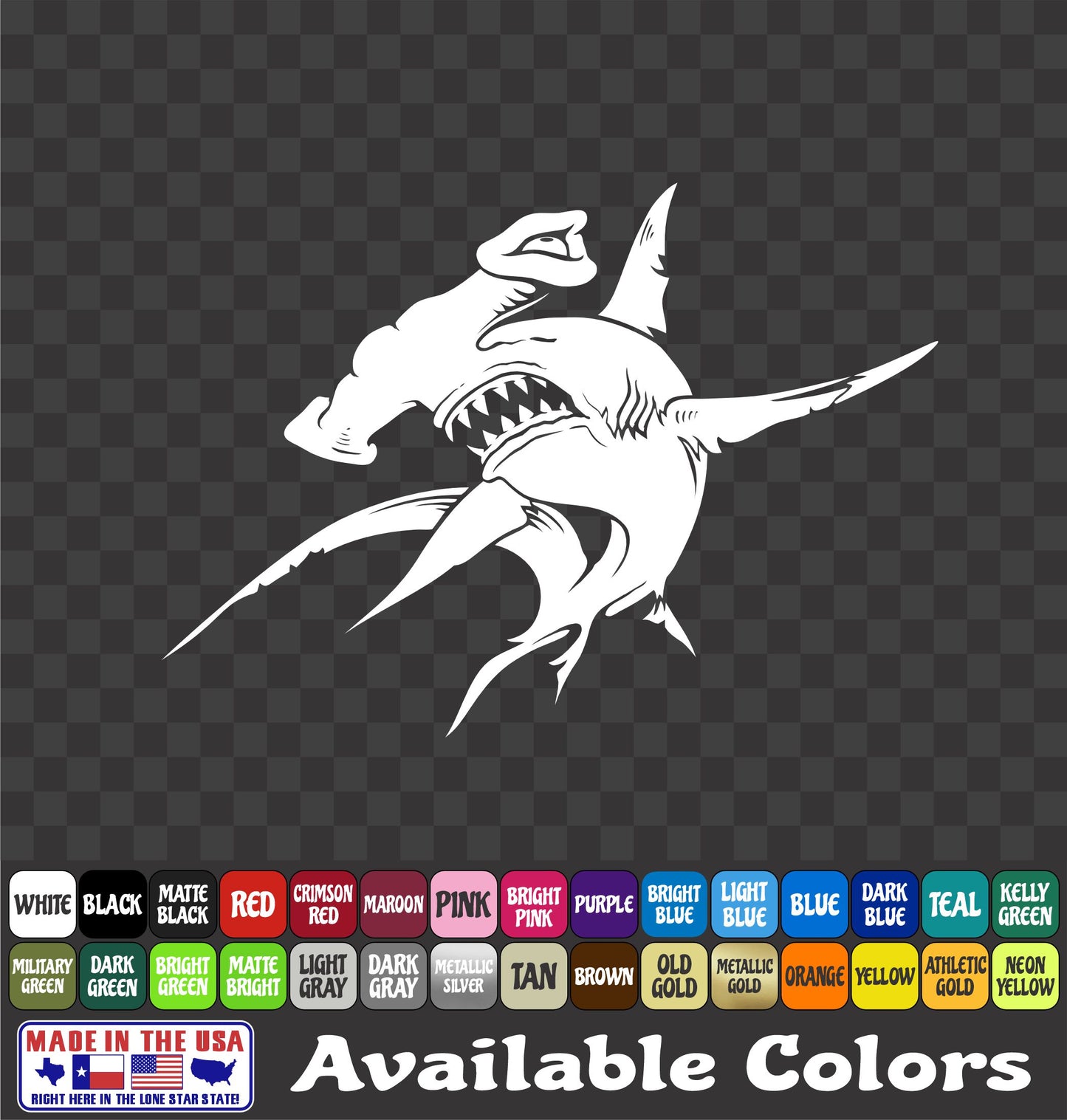 Hammerhead Shark Vinyl Decal – Ocean Sea Life Sticker