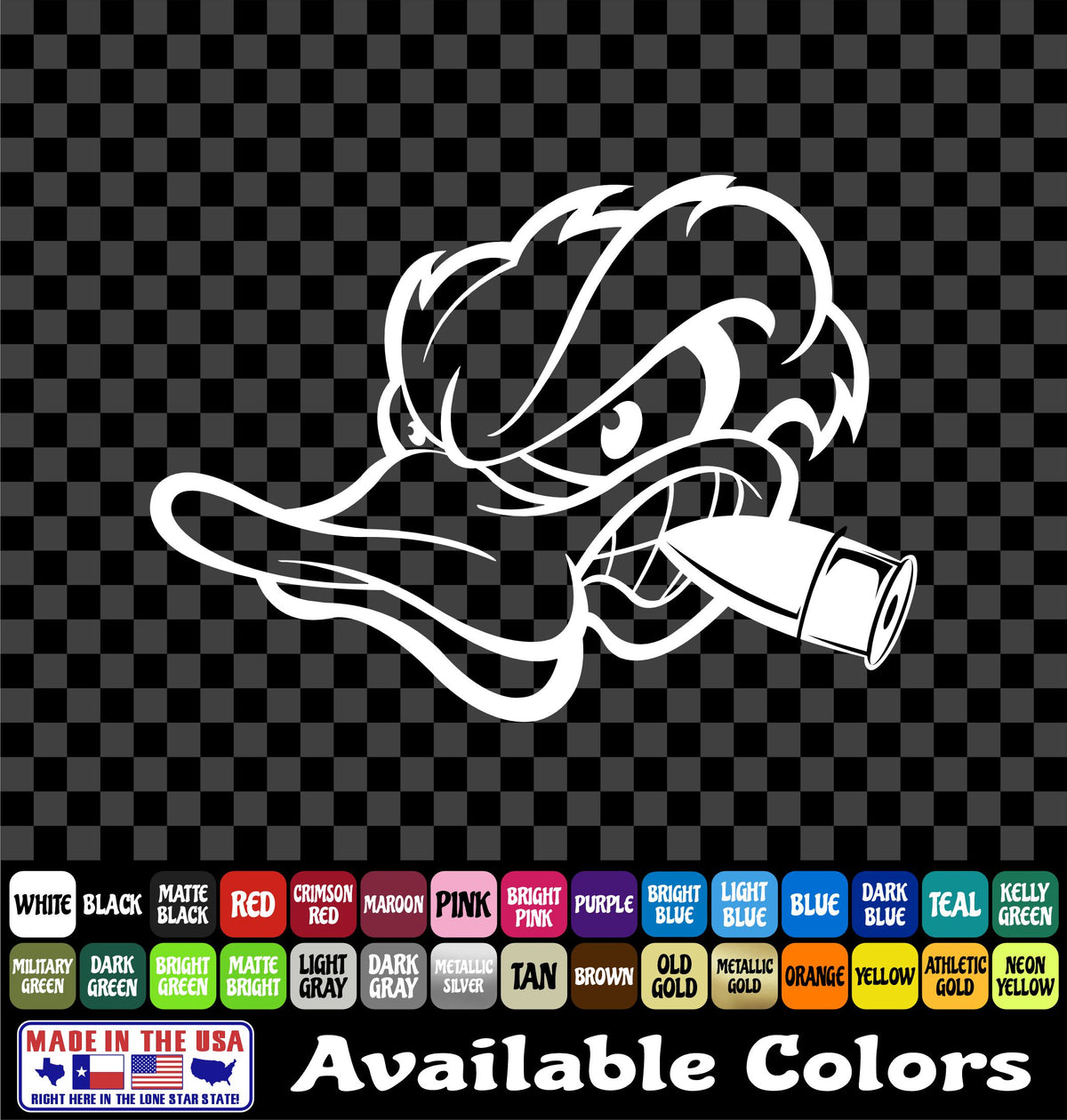 Angry Duck Head Hunting Decal – Shotgun Shell Waterfowl Bird Vinyl Sticker