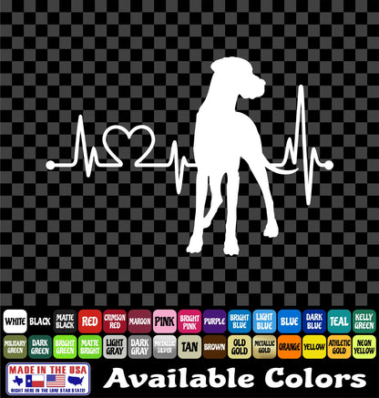 Great Dane Heartbeat Sticker Dog Vinyl Decal Car Truck Window