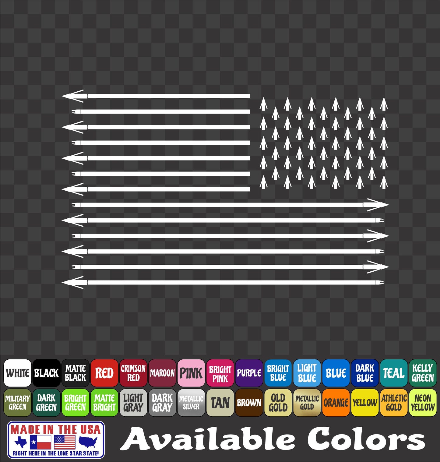 American Flag Bowfishing Arrow Vinyl Decal – Fish & Airboat