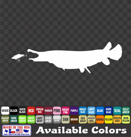 Alligator Gar Decal – Longnose Needlenose Fish Vinyl Sticker