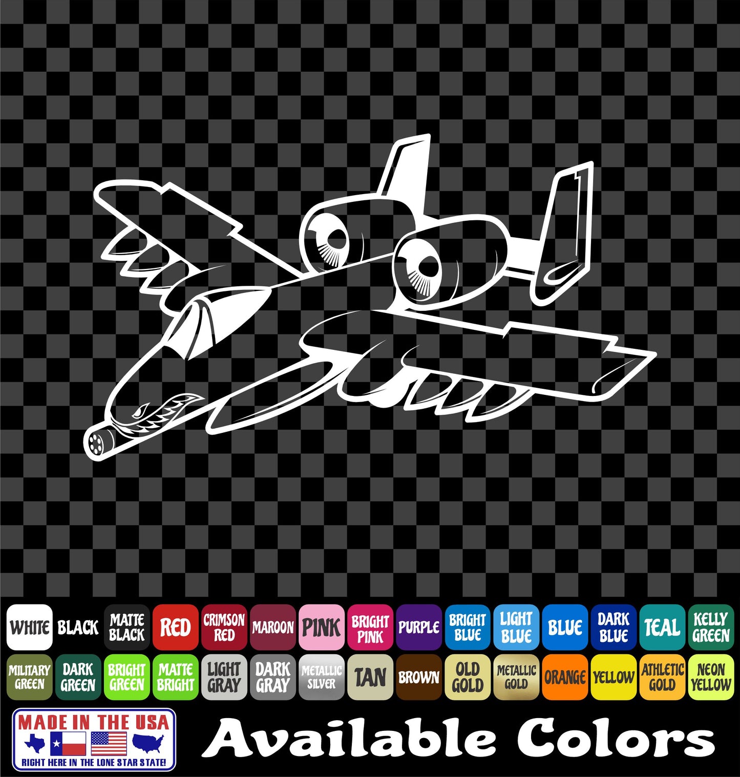 A-10 Warthog Airplane Sticker – Air Force Military Aircraft Vinyl Decal