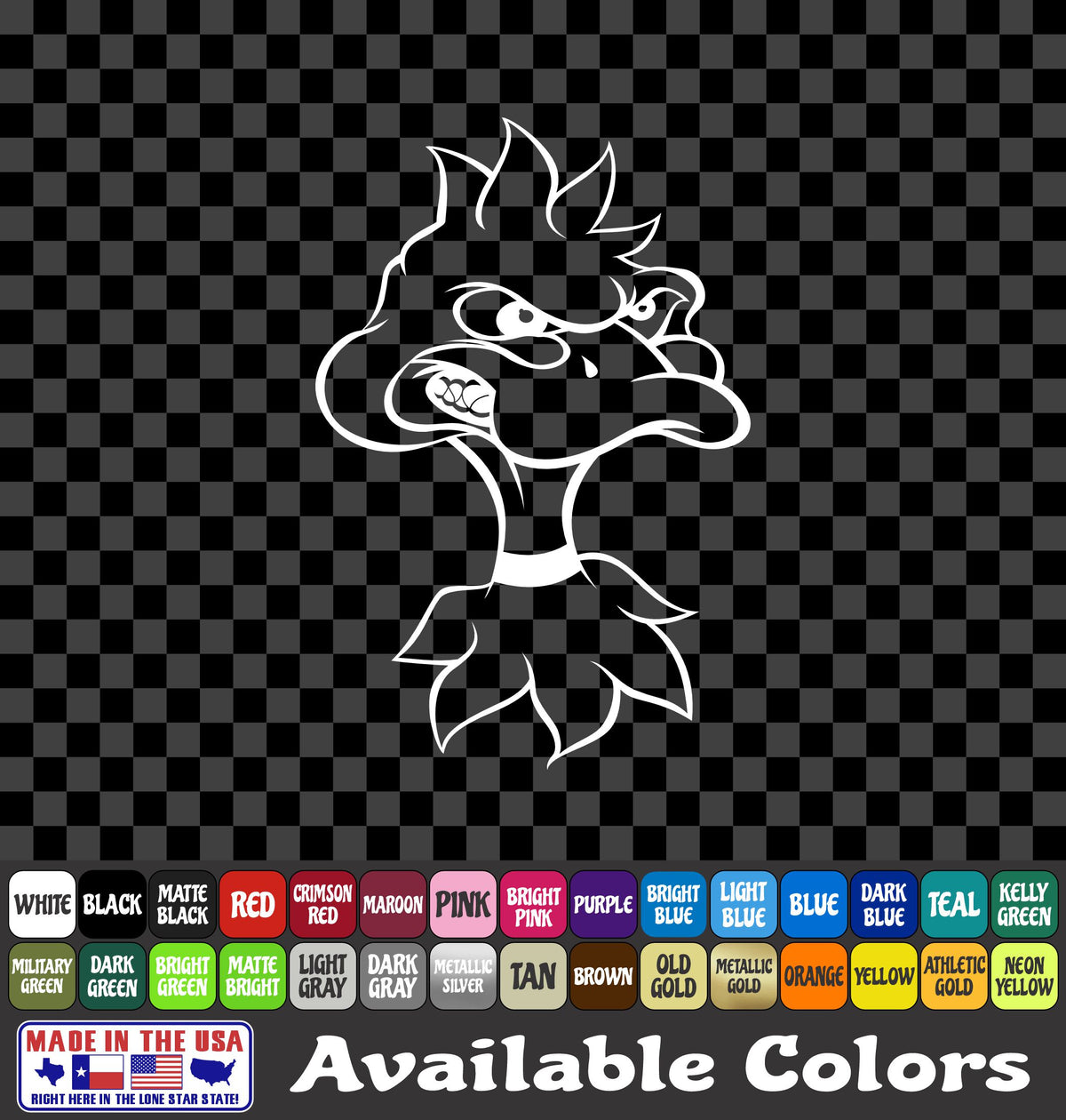 Angry Duck Head Sticker Mascot Waterfowl Hunting Fun Vinyl Decal