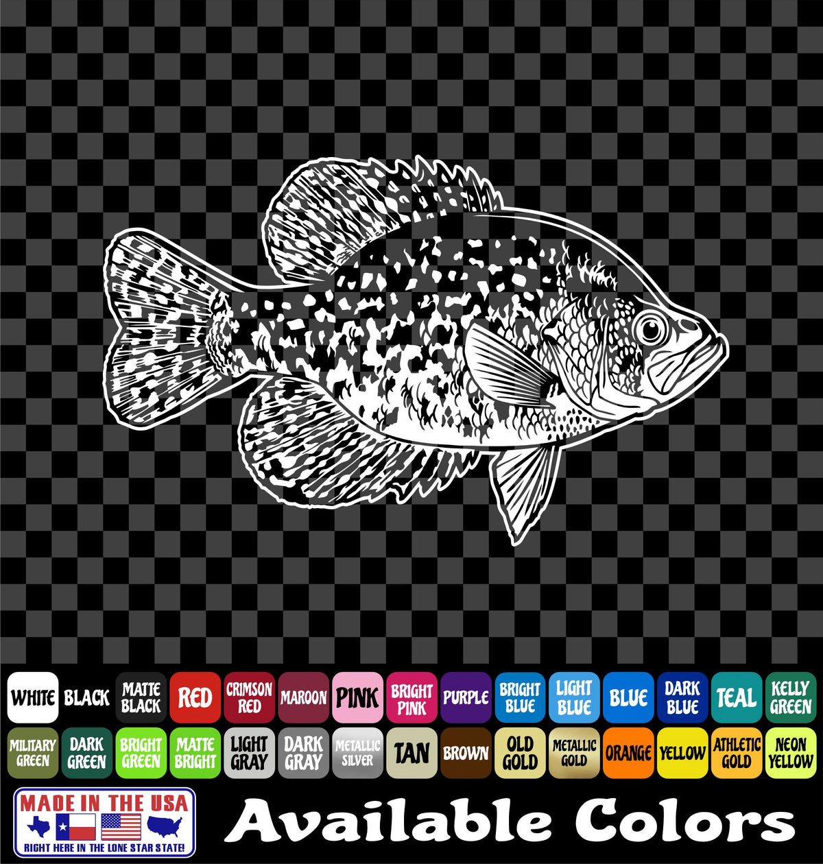 Crappie Fishing Vinyl Decal