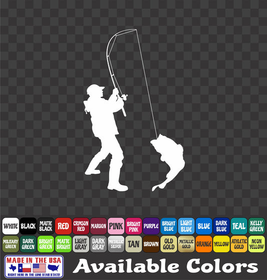 Largemouth Black Bass Fisherman Vinyl Decal – River Fishing Sticker