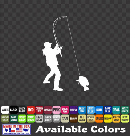 Crappie & Panfish Fisherman Vinyl Decal – Perch & Brim Fishing Sticker