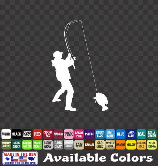Crappie & Panfish Fisherman Vinyl Decal – Perch & Brim Fishing Sticker