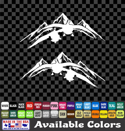 Geese Landing Sticker Mountains Flying Waterfowl Goose Vinyl