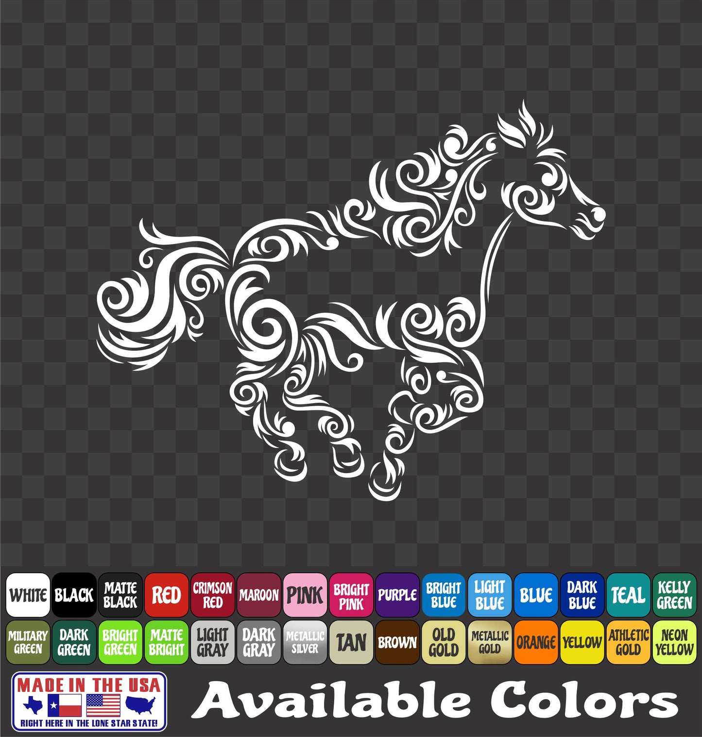 Tribal Horse Sticker Running Galloping Equestrian Rodeo Vinyl Decal