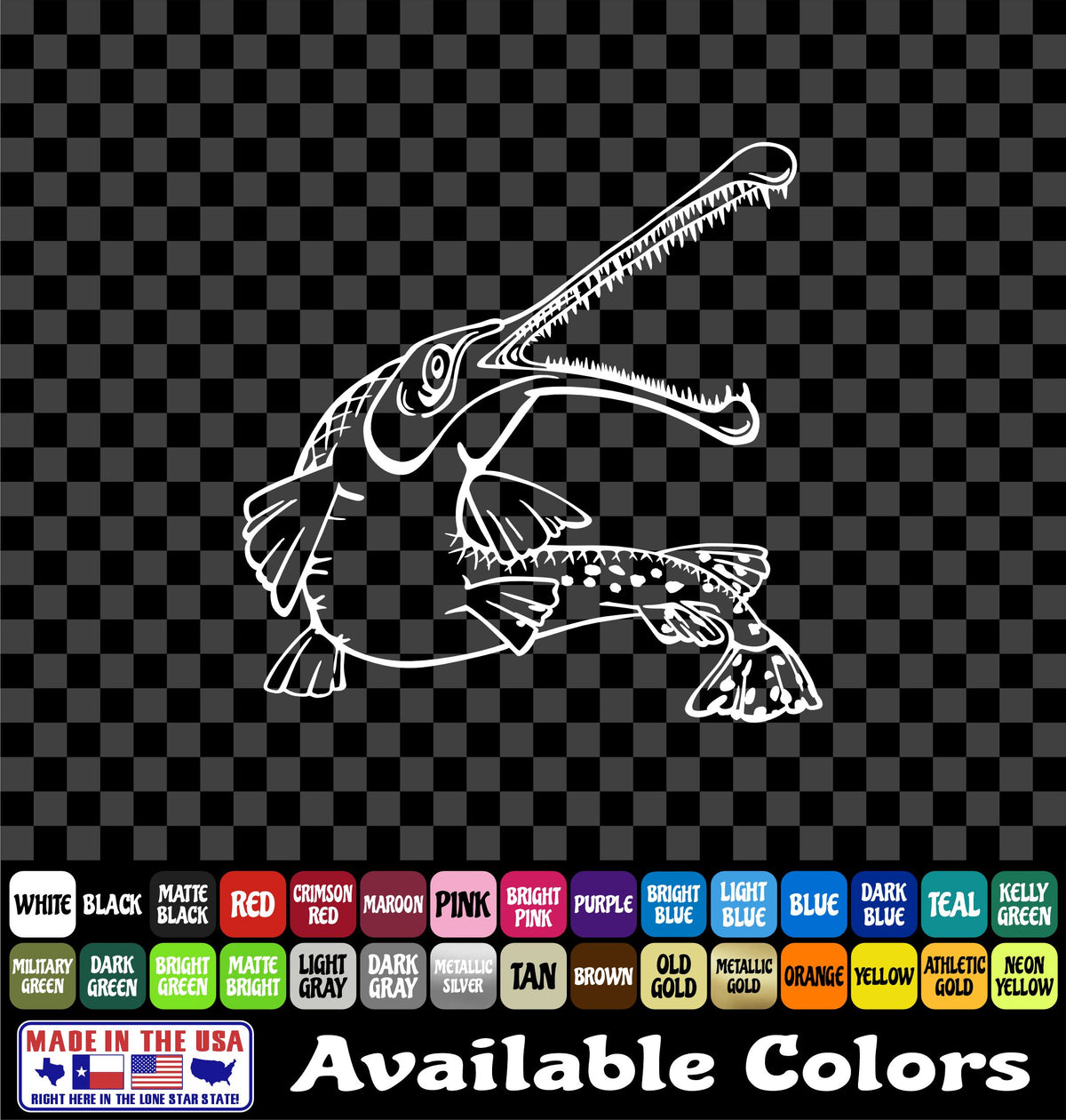 Longnose Gar Bowfishing Vinyl Decal