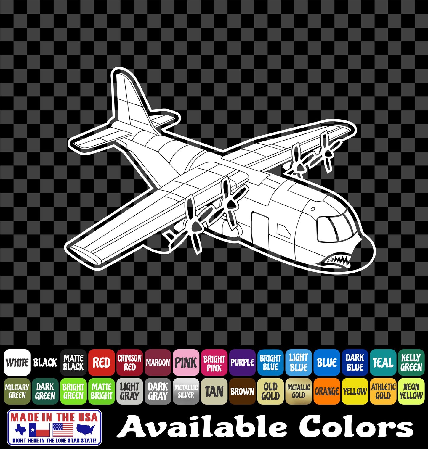 C-130 Hercules Decal – Military Cargo Aircraft Vinyl Sticker