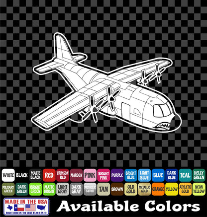 C-130 Hercules Decal – Military Cargo Aircraft Vinyl Sticker
