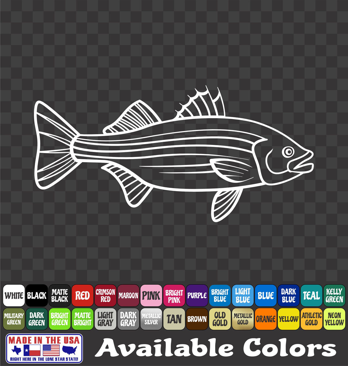Striped Bass Fishing Vinyl Decal – Striper Sticker