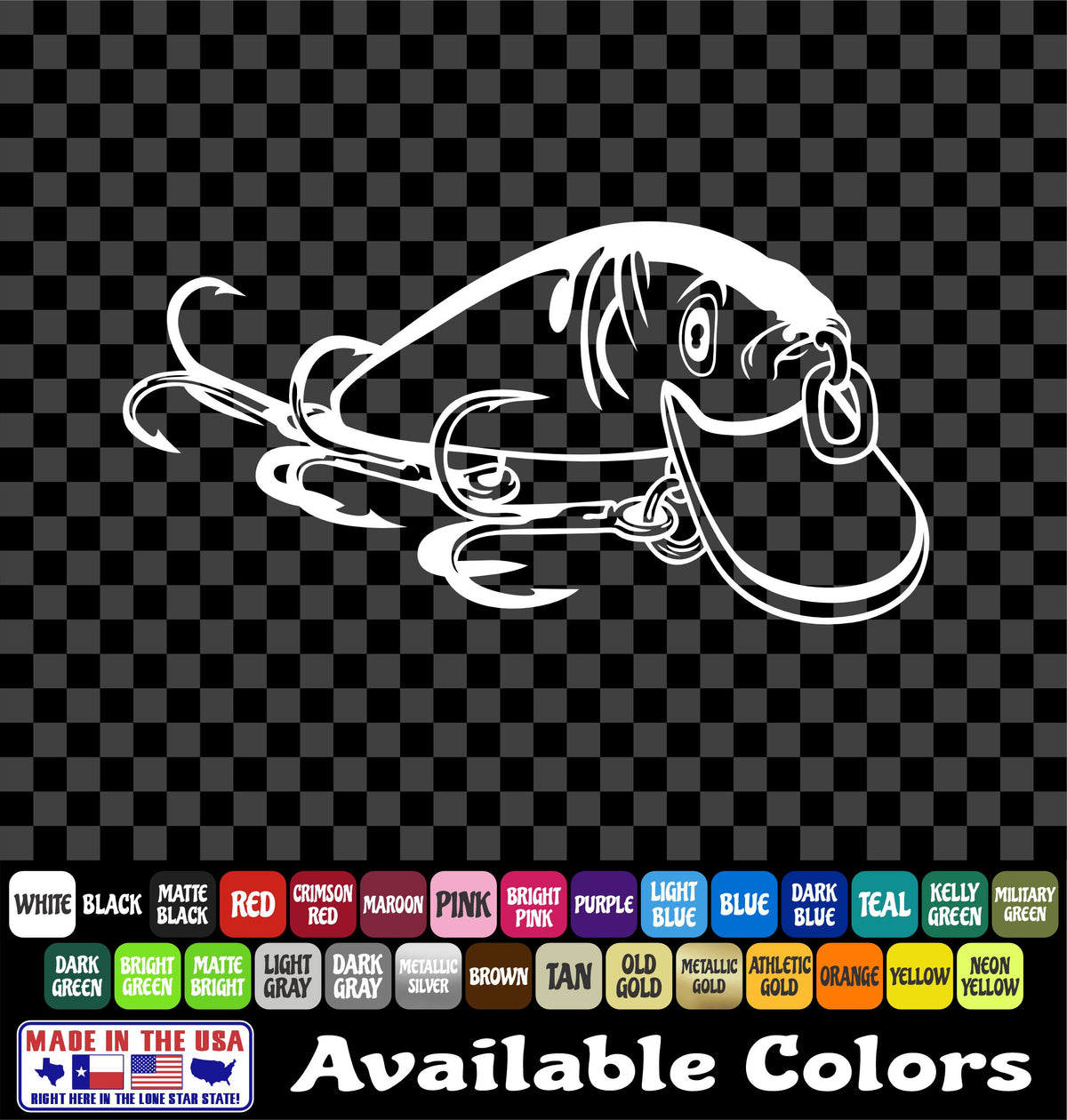 Diving Crankbait Bass Fishing Lure Vinyl Decal