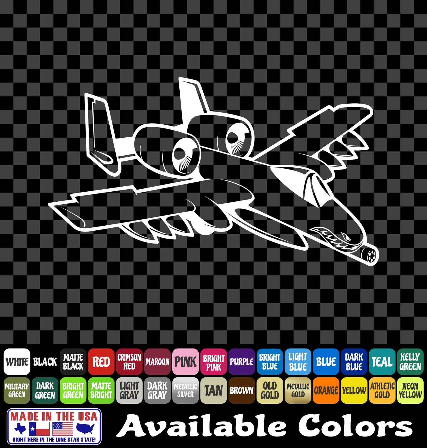 A-10 Warthog Airplane Sticker – Air Force Military Aircraft Vinyl Decal