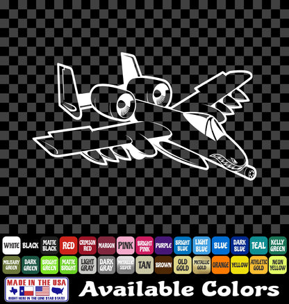 A-10 Warthog Airplane Sticker – Air Force Military Aircraft Vinyl Decal