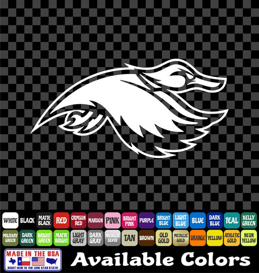 Flying Duck Sticker Mascot Hunting Birds Waterfowl Fun Vinyl Decal