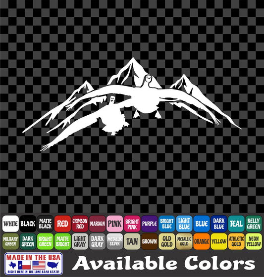 Geese Landing Sticker Mountains Flying Waterfowl Goose Vinyl