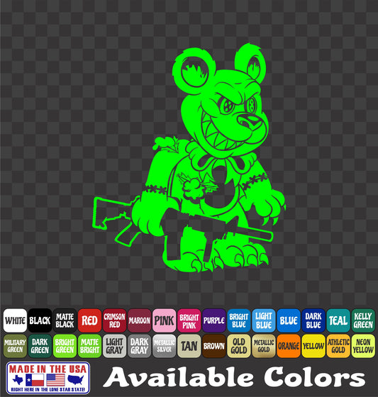 Evil Teddy Bear Zombie Sticker Tactical 2A Voodoo Vinyl Window Decal
