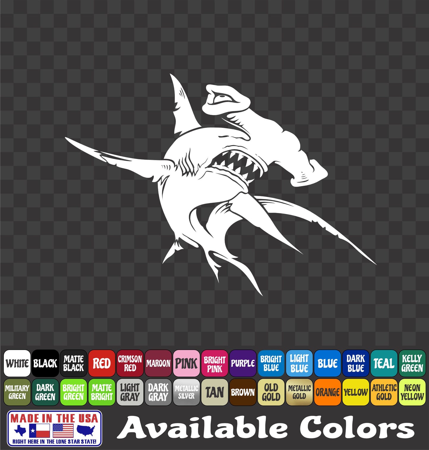 Hammerhead Shark Vinyl Decal – Ocean Sea Life Sticker