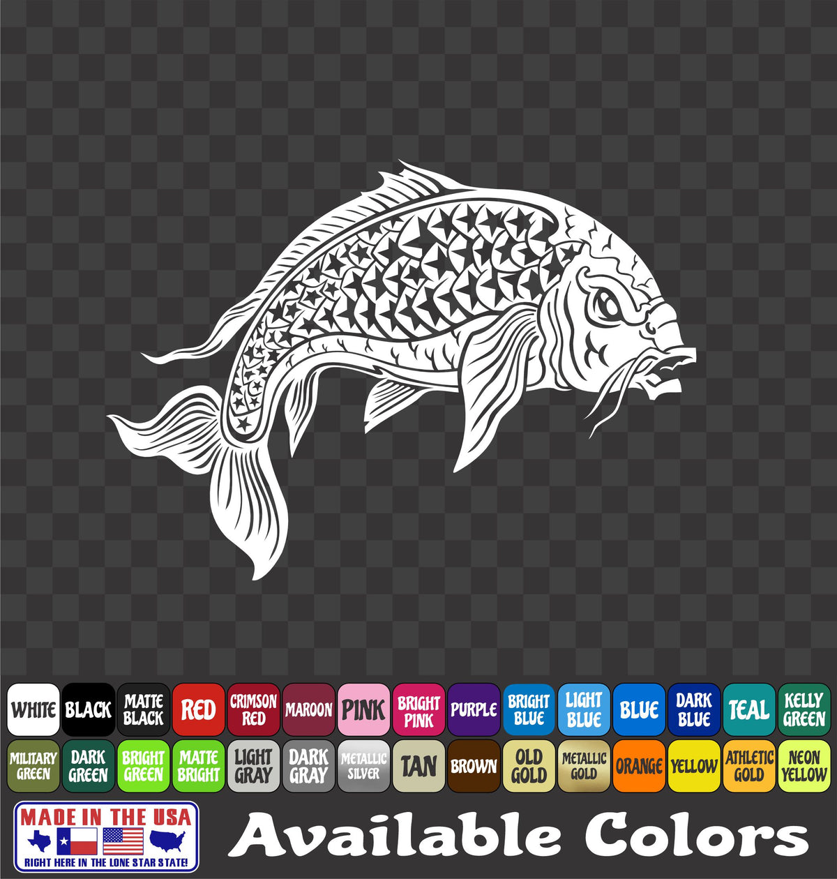 Patriotic Bowfishing Vinyl Decal – Carp Fishing Stars & Stripes