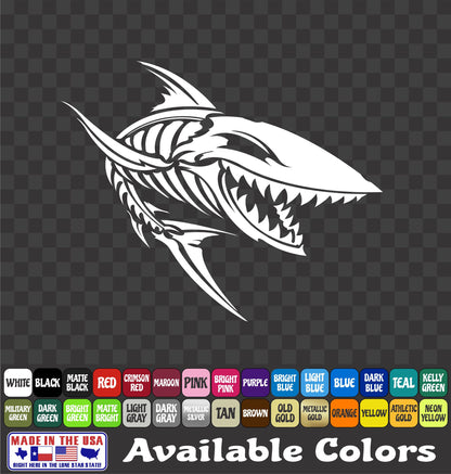 Angry Shark Skeleton Vinyl Decal – Ocean Fish