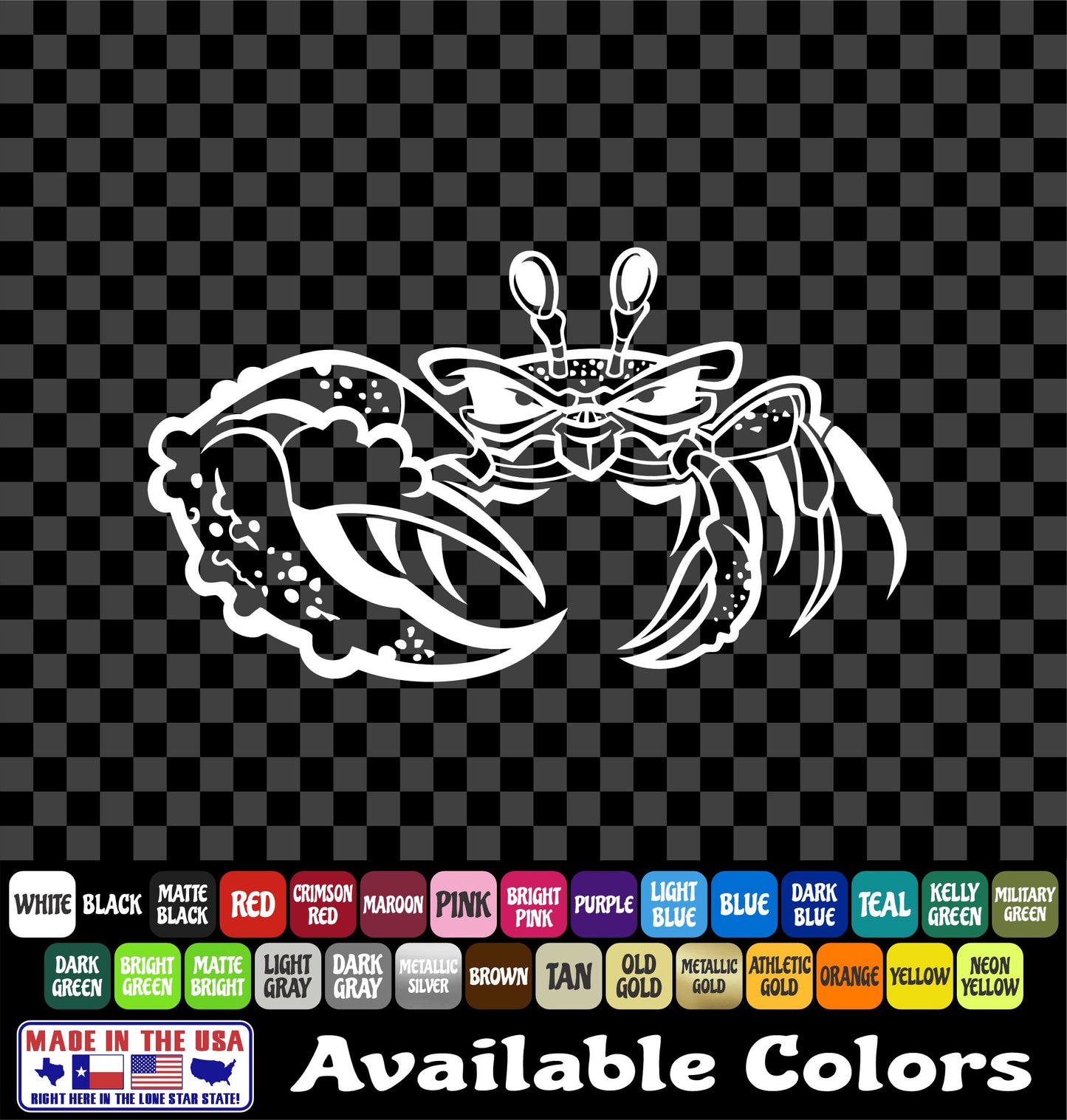 Cute Crab Vinyl Decal – Funny Ocean Sea Life Sticker
