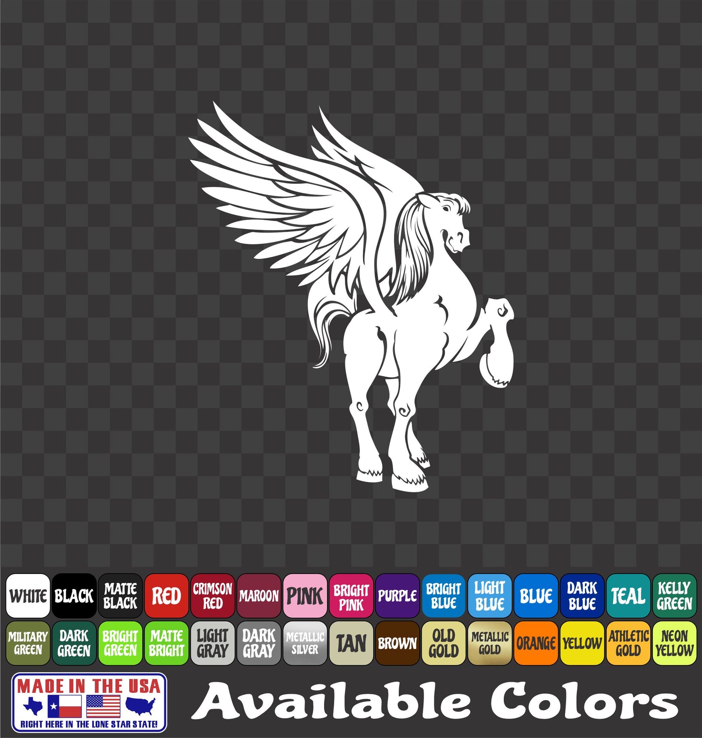 Cute Pegasus Horse Sticker Winged Pony Adorable Fantasy Vinyl Window Decal