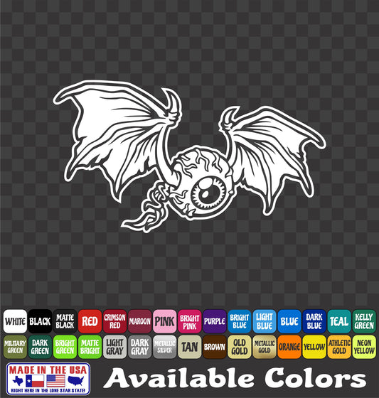 Eyeball Wings Sticker Scary Halloween Flying Eye Bat Zombie Vinyl Decal