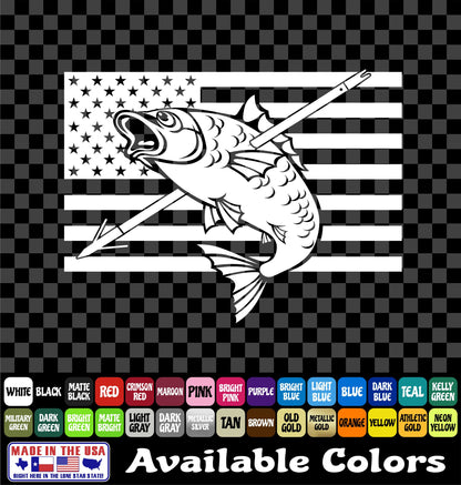 American Flag Bowfishing Vinyl Decal – Carp & Gar Fishing Sticker