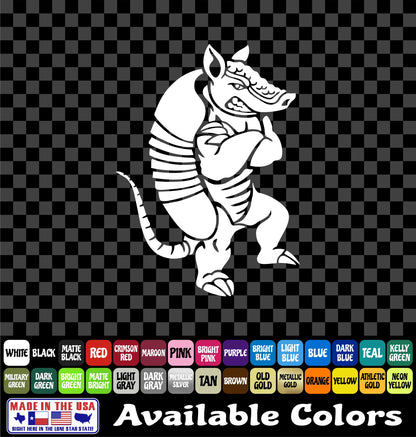 Armadillo Sticker Texas Wild Armored Animal Vinyl Decal Car Truck