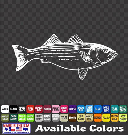 Striped Bass Surf Life Fishing Vinyl Decal – Striper Sticker