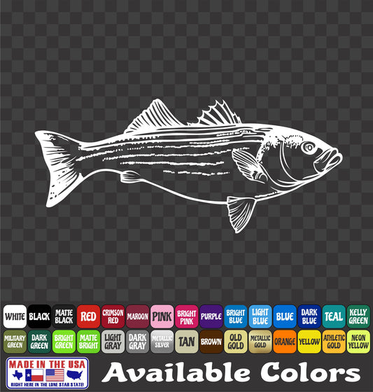 Striped Bass Surf Life Fishing Vinyl Decal – Striper Sticker