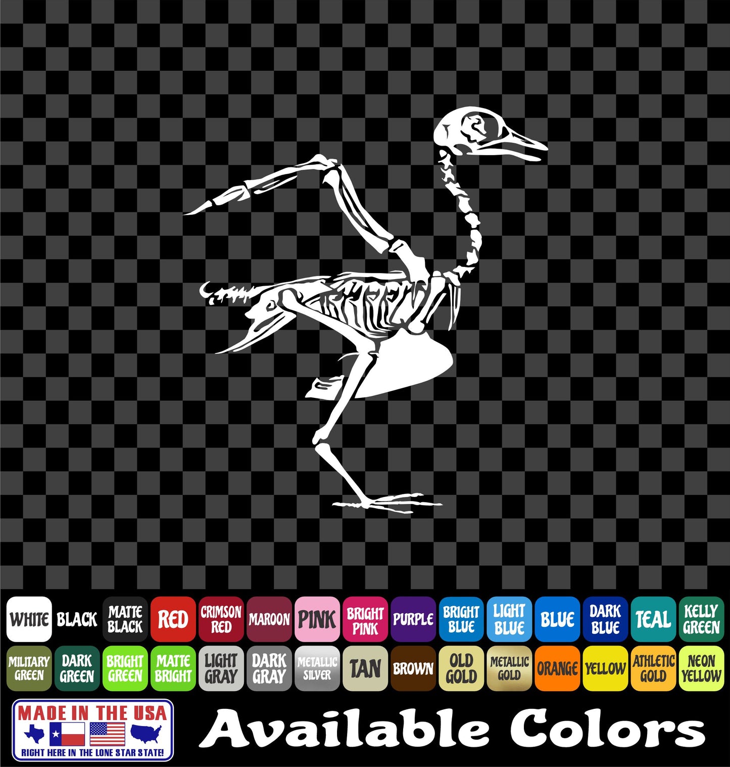 Bird Skeleton Duck Hunting Decal – Waterfowl Mallard Vinyl Sticker