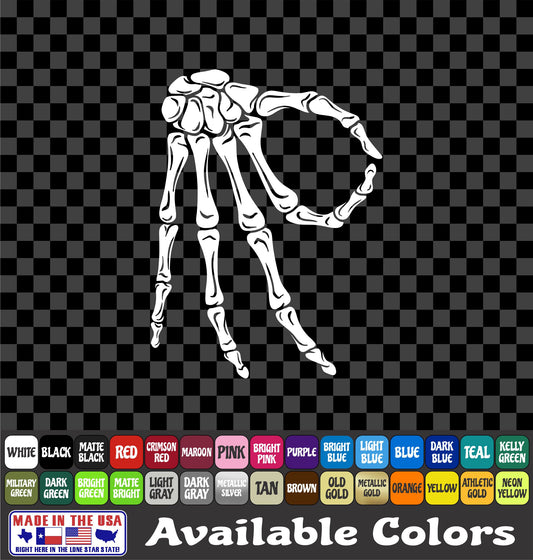 Circle Hand Punch Game Skeleton Sticker Made You Look Gotcha Decal