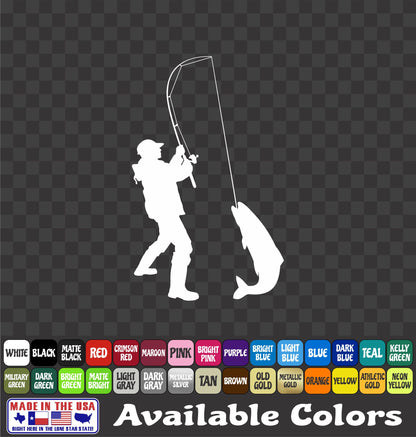 Rainbow Trout Fisherman Vinyl Decal – River Fishing Sticker