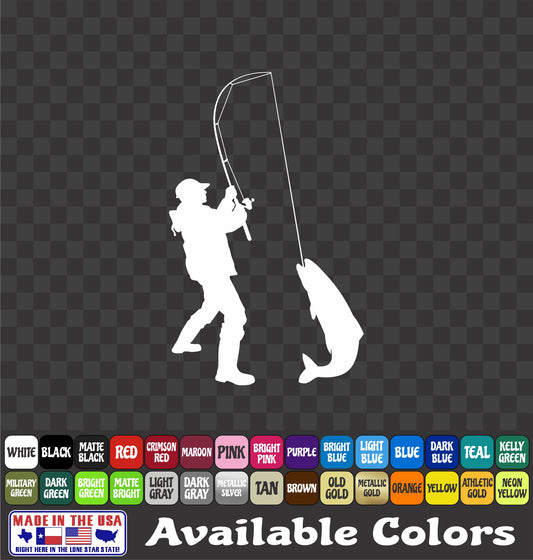 Rainbow Trout Fisherman Vinyl Decal – River Fishing Sticker