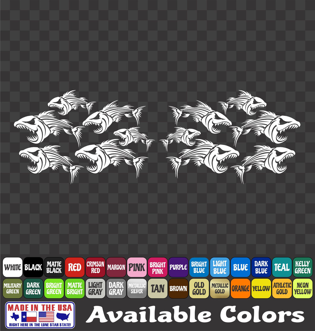 School of Fish Skeleton Vinyl Decal – Zombie Fishing Sticker