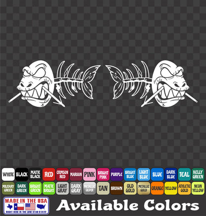 Zombie Bowfishing Skull Vinyl Decal – Skeleton Fish Sticker