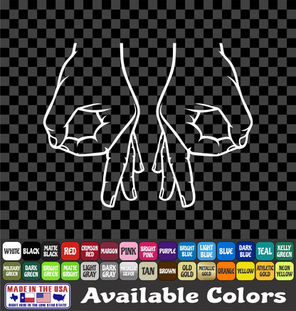 Circle Hand Punch Game Sticker Made You Look Gotcha Vinyl Decal