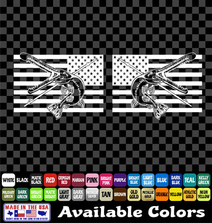 American Flag Longnose Gar Bowfishing Vinyl Decal – Arrow & Bones