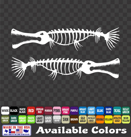 Alligator Gar Skeleton Bowfishing Vinyl Decal – Skull & Arrows
