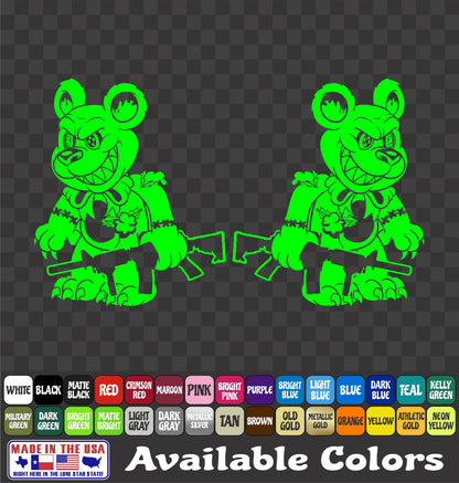 Evil Teddy Bear Zombie Sticker Tactical 2A Voodoo Vinyl Window Decal